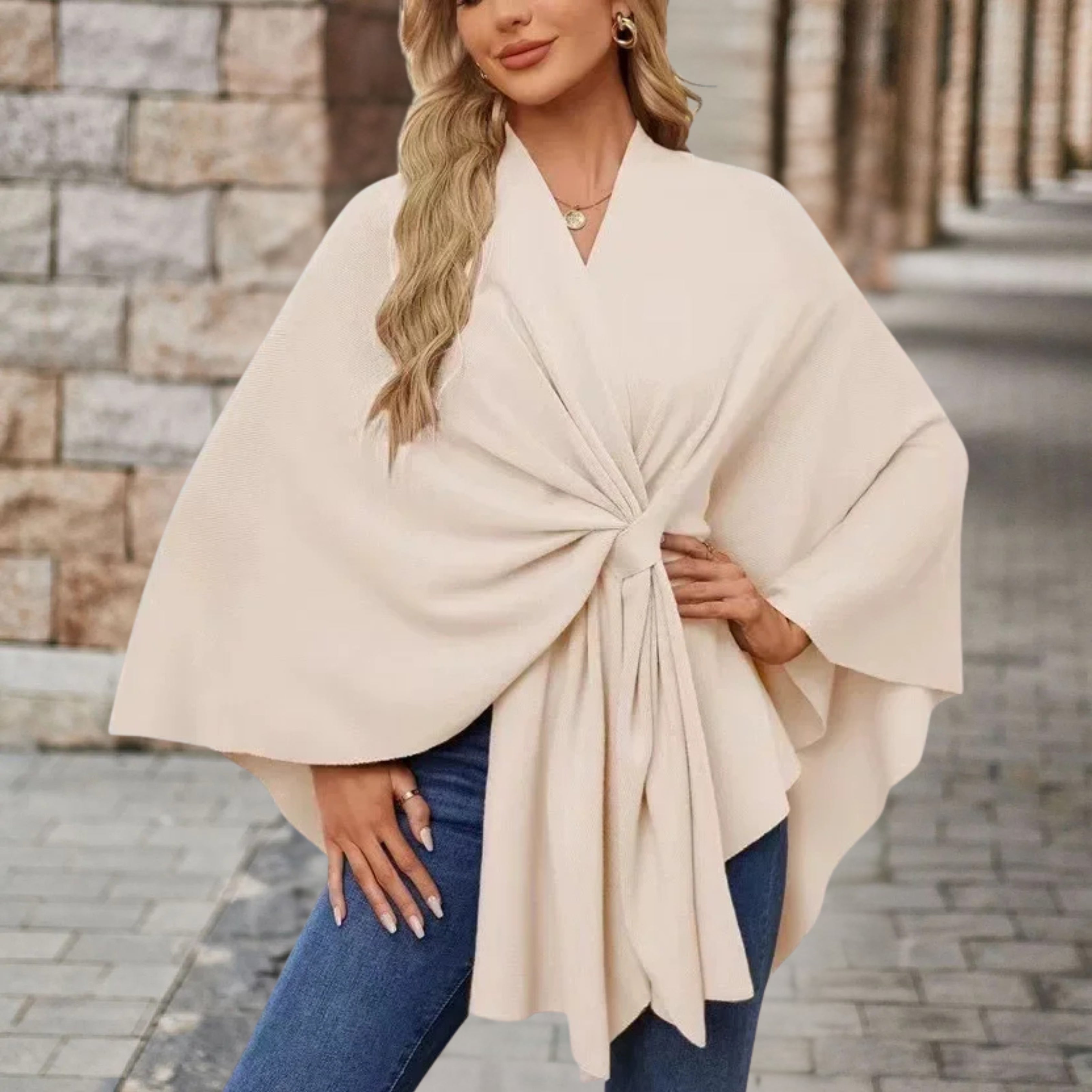 Alexis - Elegant Poncho Sweater