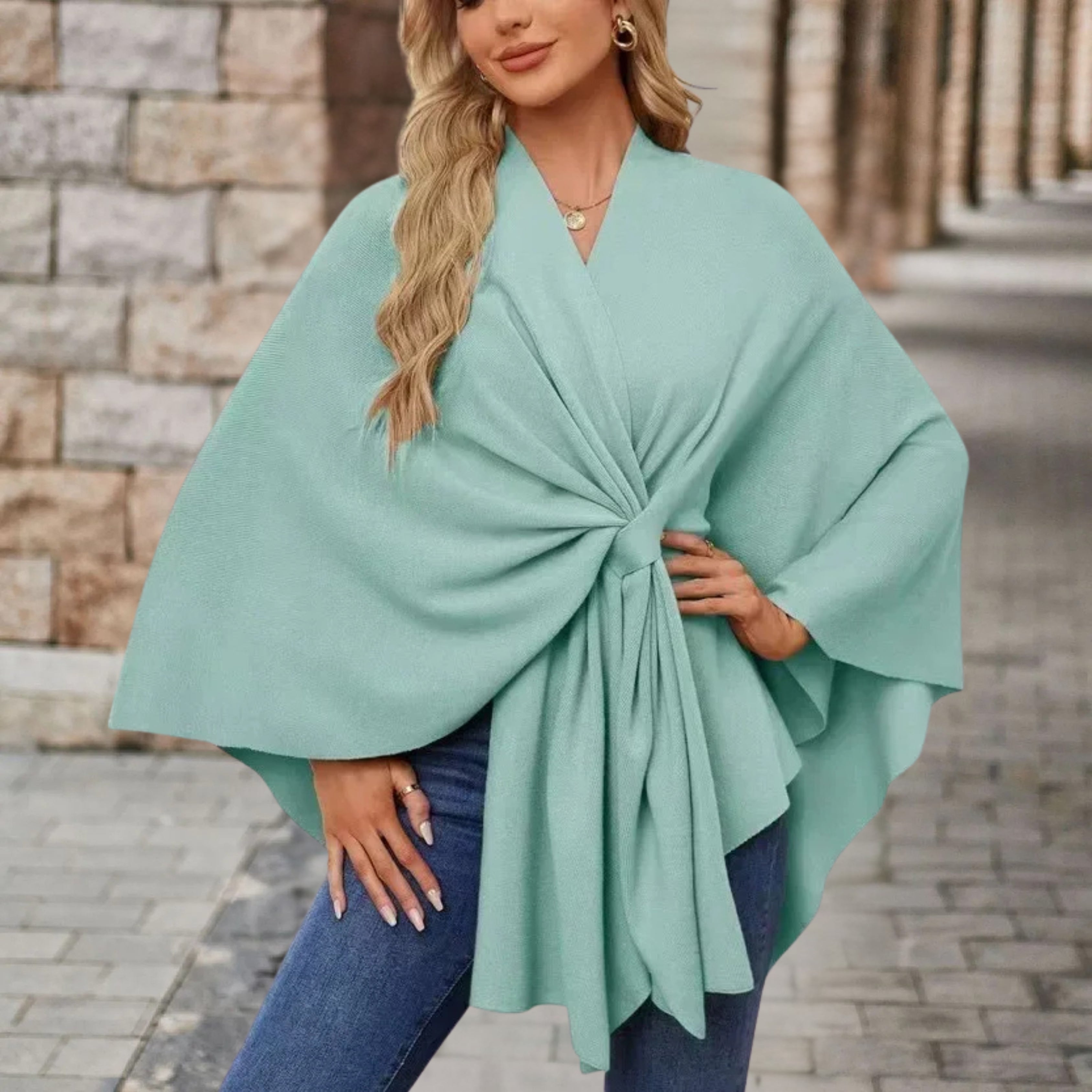 Alexis - Elegant Poncho Sweater