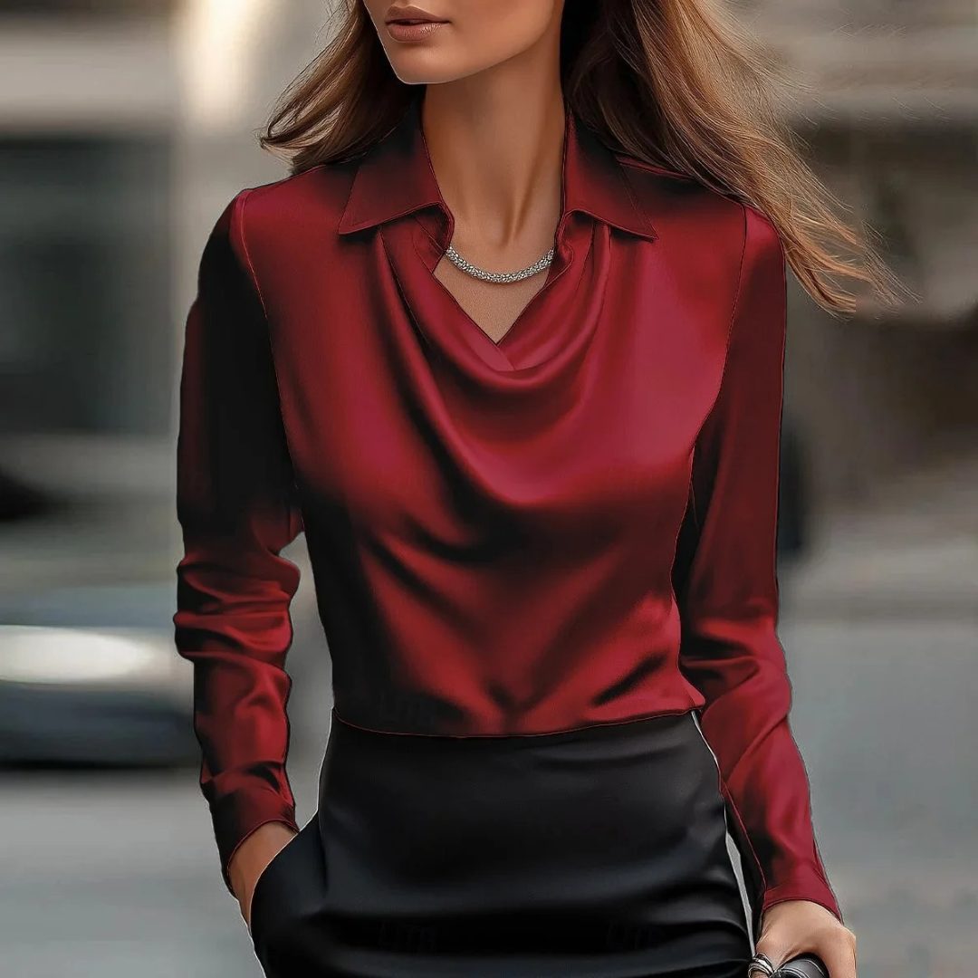 Sadie - Chic Silky Drape Top