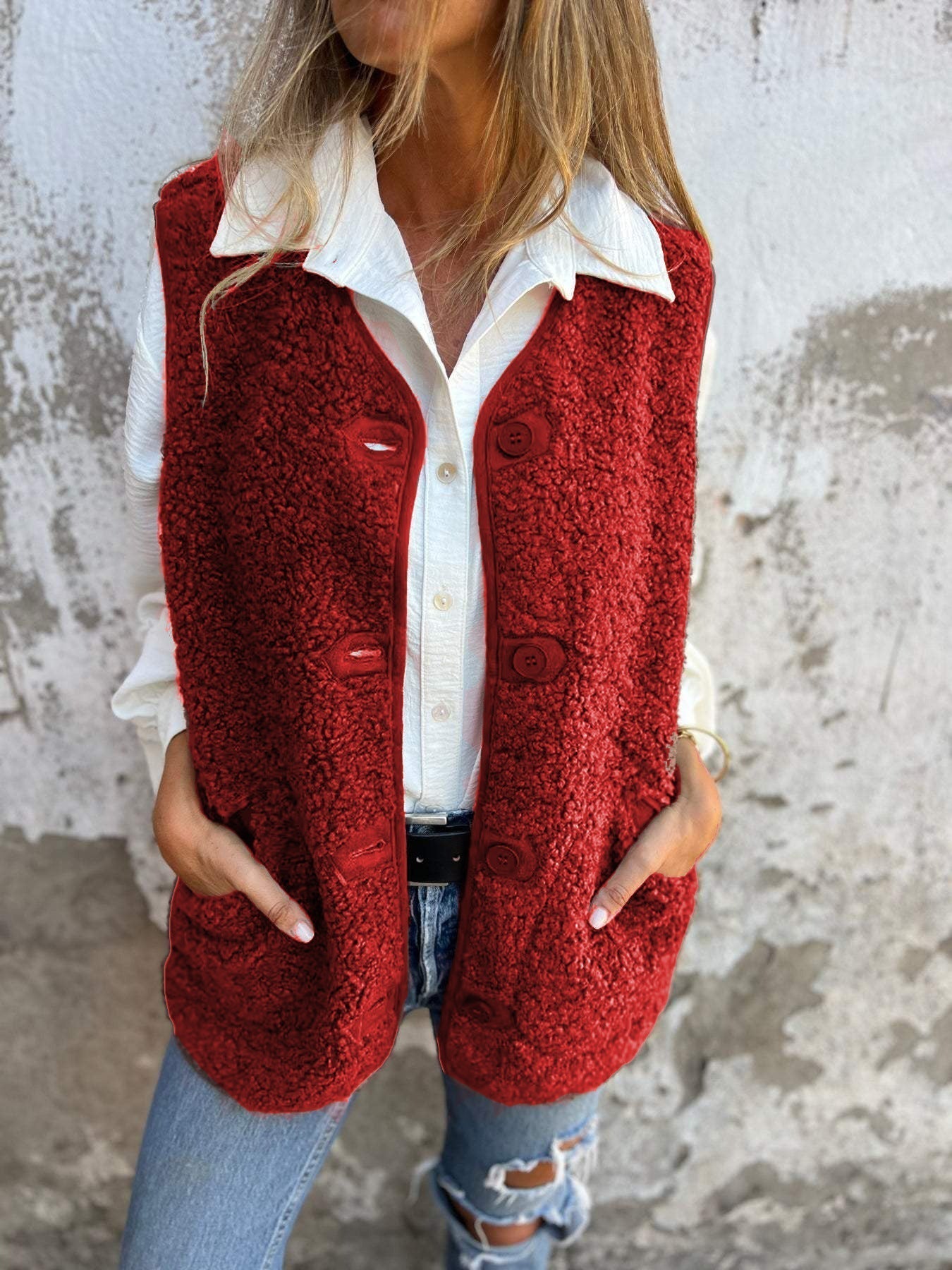 Natalie - Button-Down Short Warm Vest
