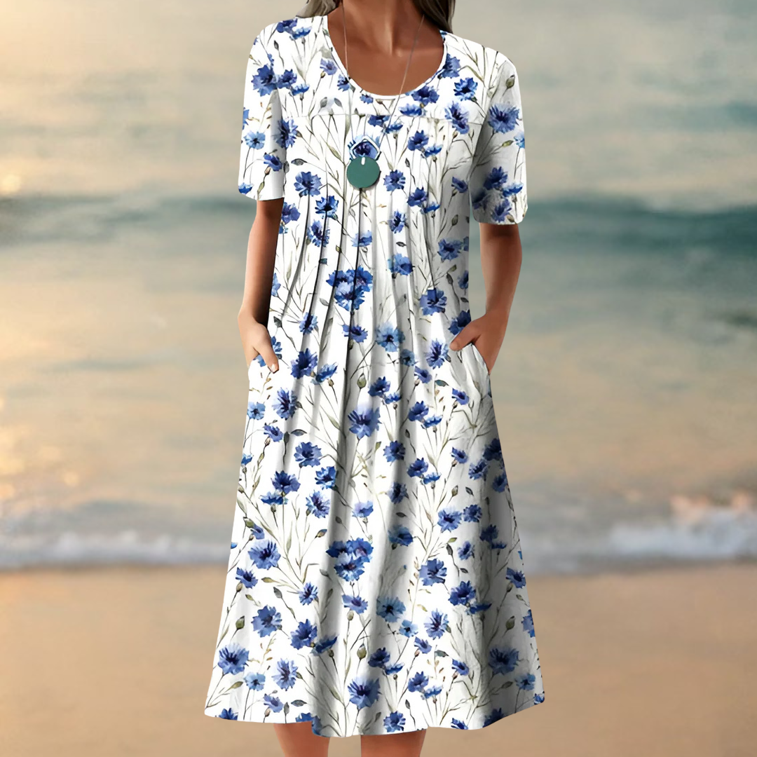 Odie – Elegant Floral Pattern Dress