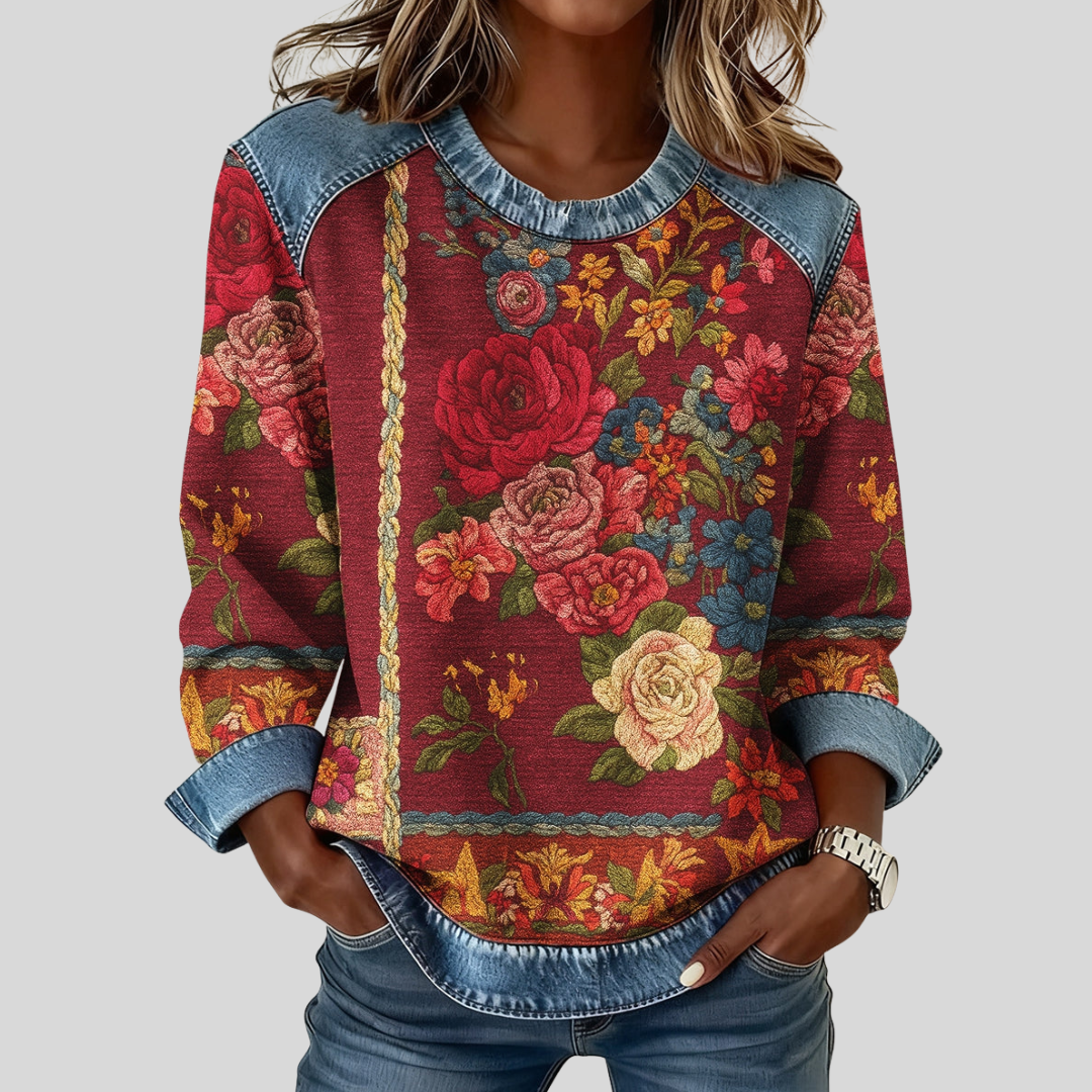 Elin - Trui met Bloemenprint