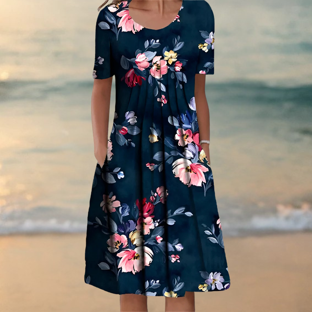 Odie – Elegant Floral Pattern Dress