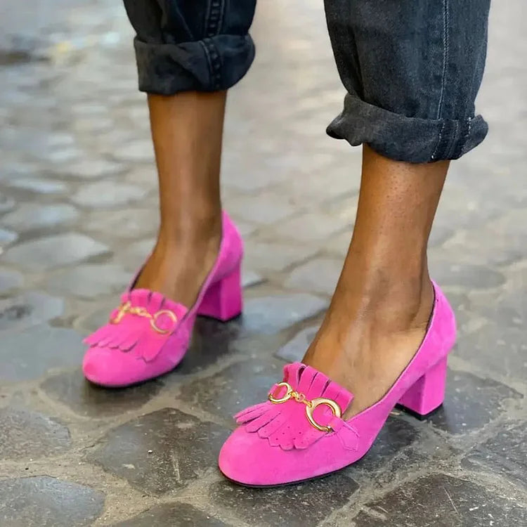 Pumps met Franjes en Gouden Gesp