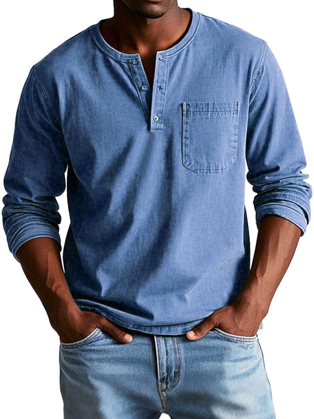 Finn - Vintage Casual Shirt (Blauw)