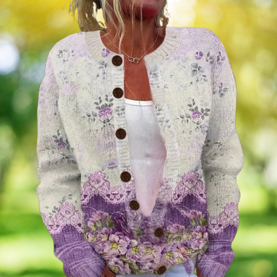 Vintage Lente Vest met Bloemenprint