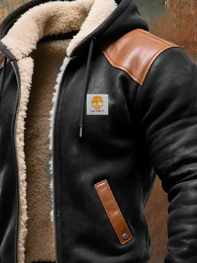 Frey | Winterblouson met verfijnde leerdetails