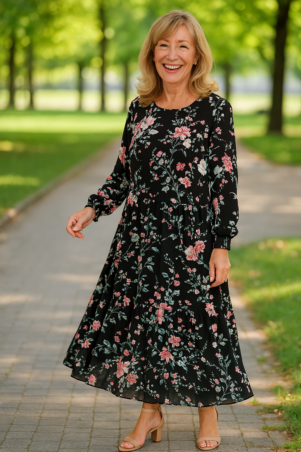 Matilda - Elegant Floral Print Dress