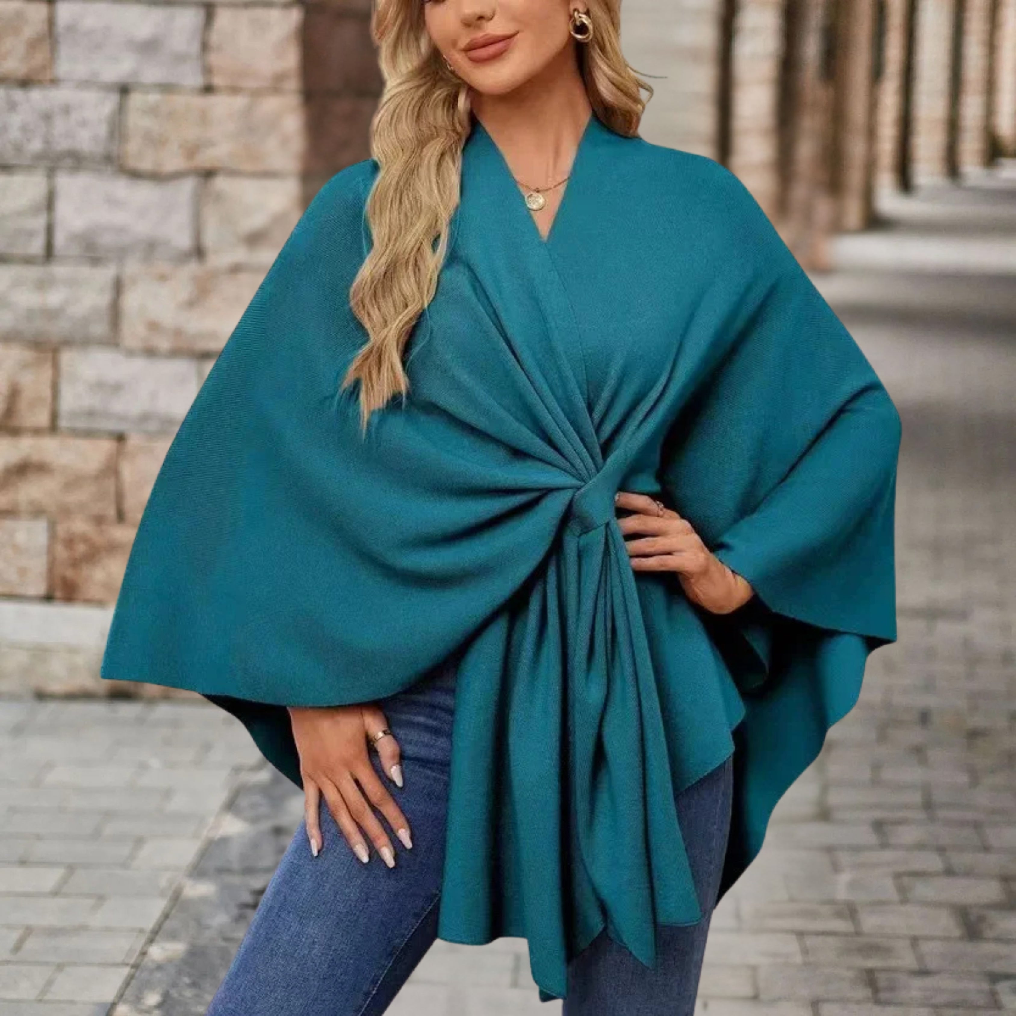 Alexis - Elegant Poncho Sweater