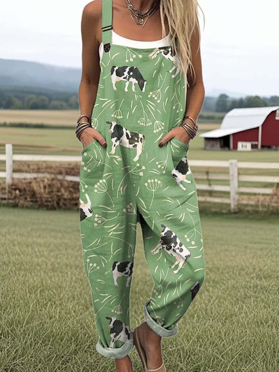 Lois & Tom's - Countryside Cow Print Jumpsuit