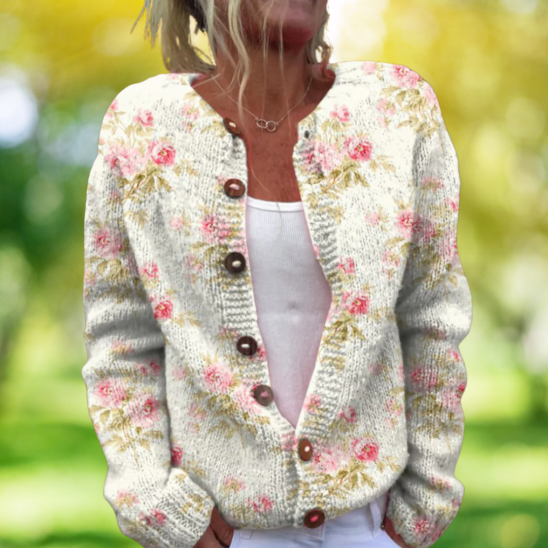 Vintage Lente Vest met Bloemenprint