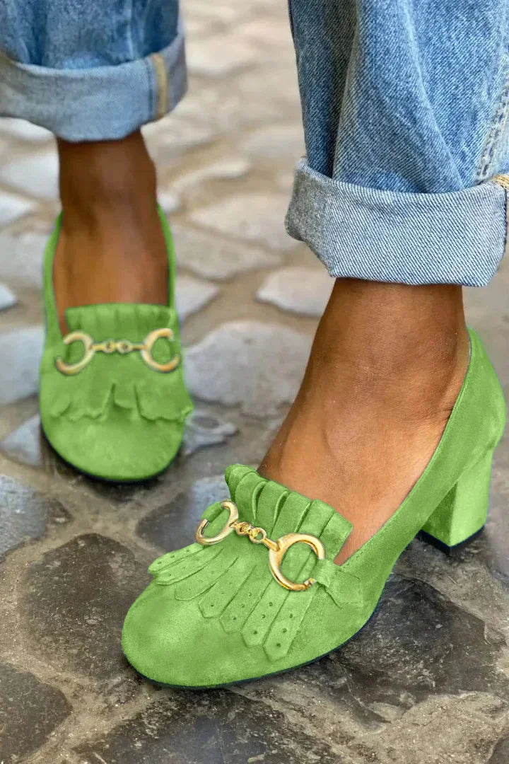 Pumps met Franjes en Gouden Gesp