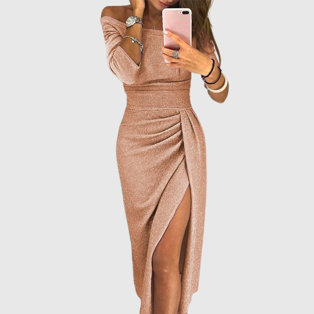 Elarienne | Chique vloeiende halter maxi-jurk