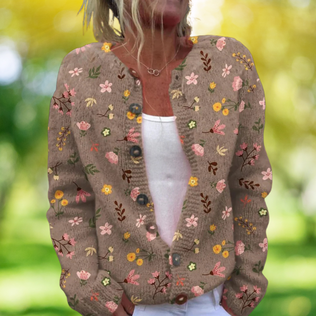 Vintage Lente Vest met Bloemenprint