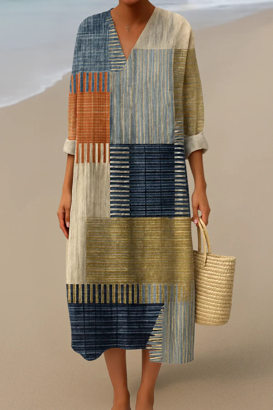 ELARA™ | PATCHWORK MAXI JURK