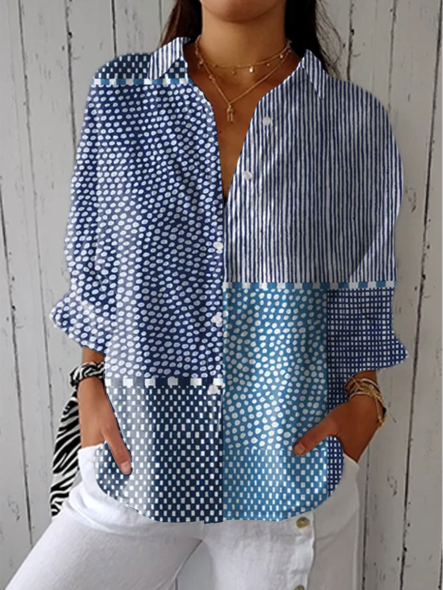 Lois & Tom's - Ocean Patchwork Blouse
