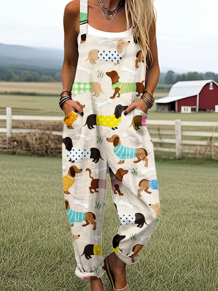 Lois & Tom's - Playful Dog Print Jumpsuit