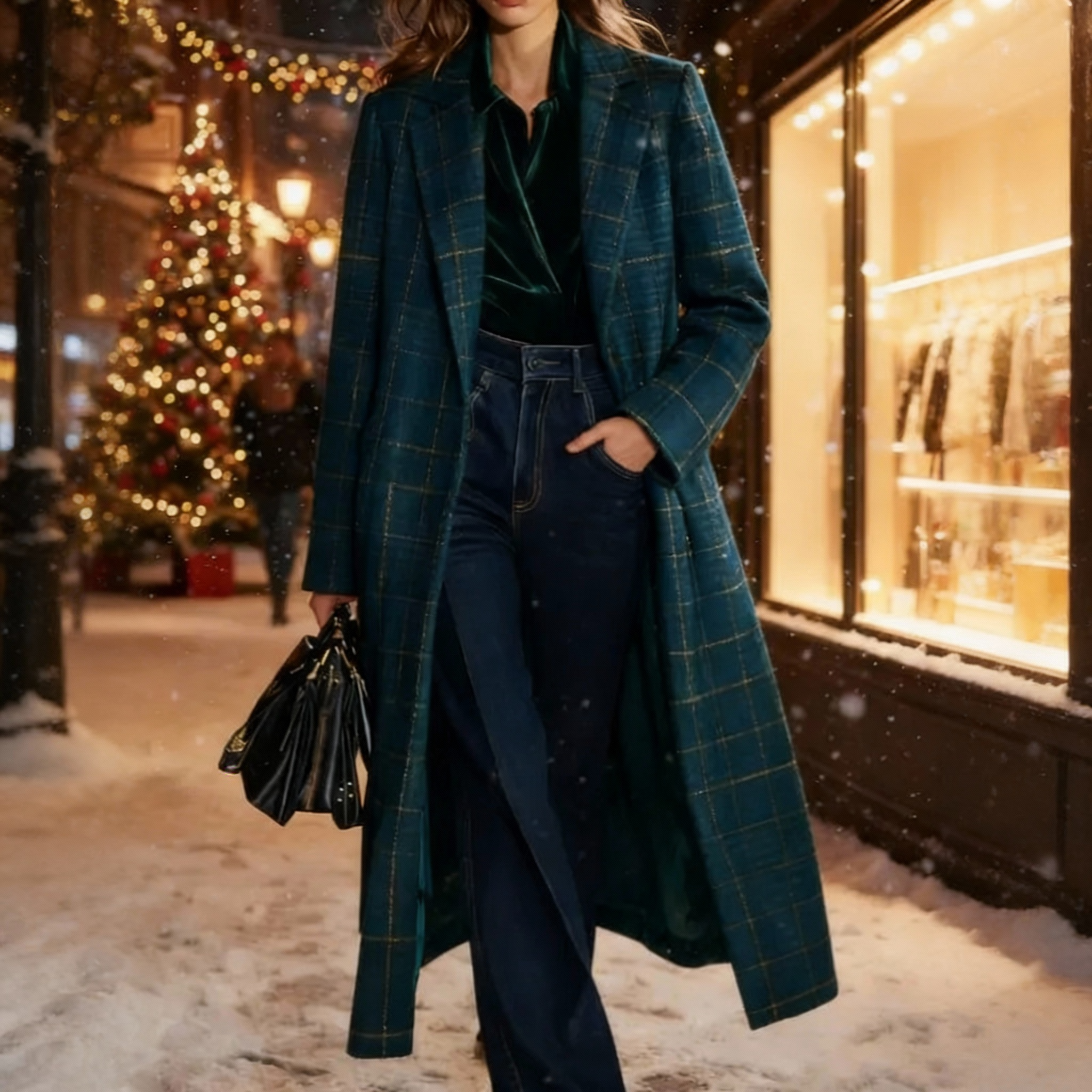 Amber - Classic Plaid Winter Coat