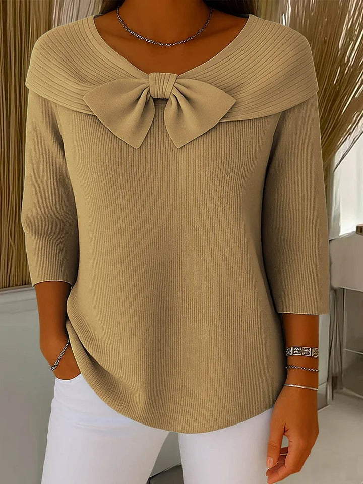 Chandler – Sweater with Bow and Round Neckline
