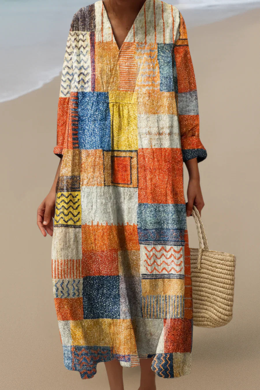 ELARA™ | PATCHWORK BOHO JURK