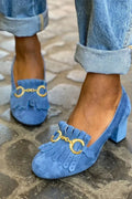 Pumps met Franjes en Gouden Gesp