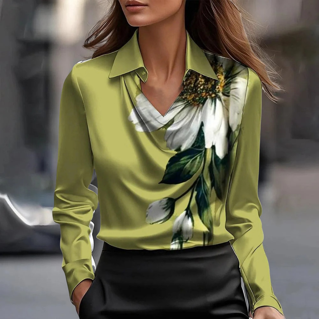 Sadie - Chic Silky Drape Top