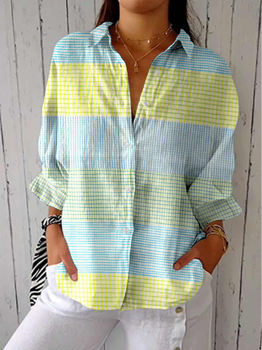 Lois & Tom's - Pastel Grid Blouse