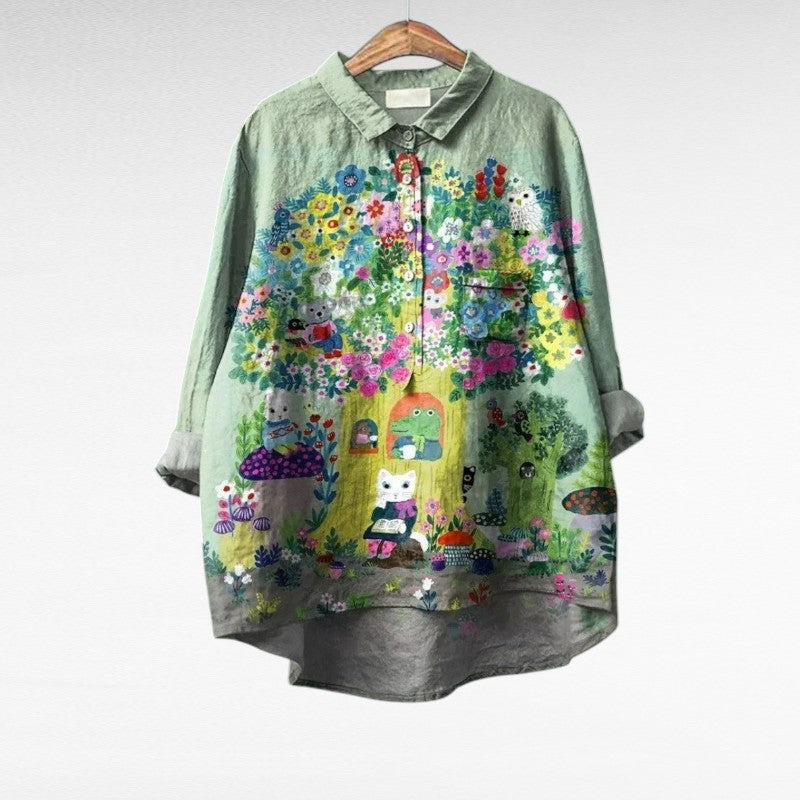 Caroline | Elegante Linnen Zomerblouse