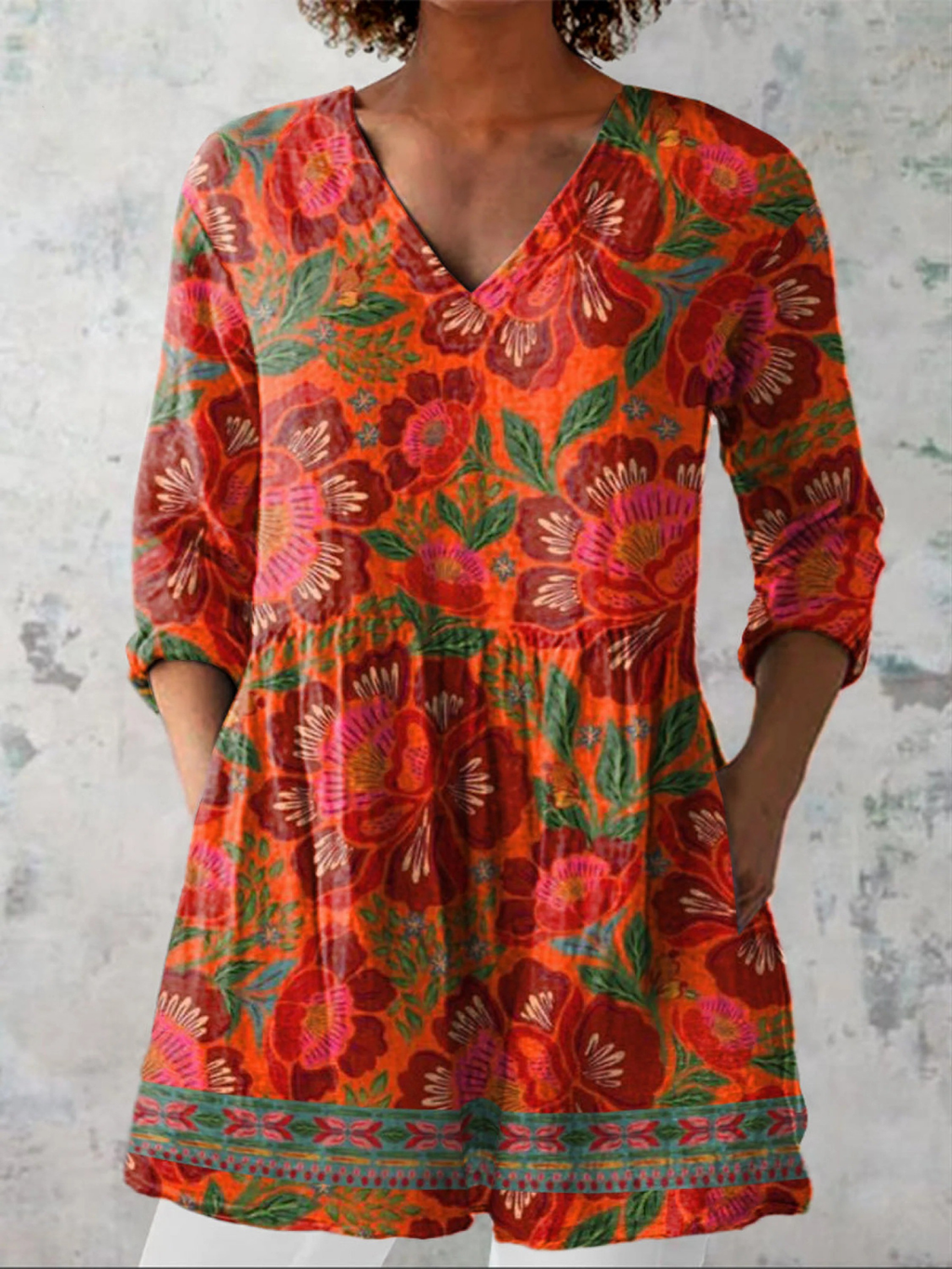 Felicity | Lange V-hals blouse