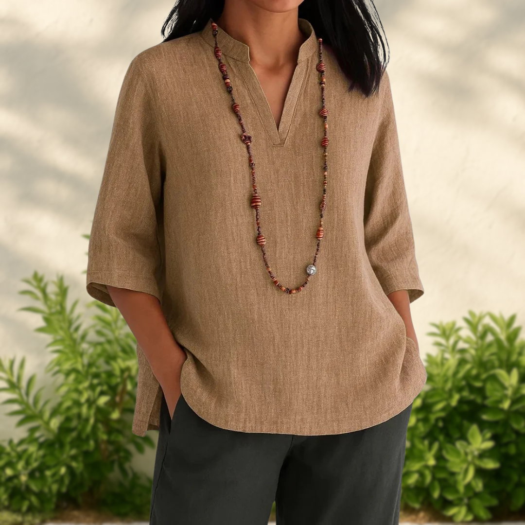 Oriane - Casual Linen Blouse