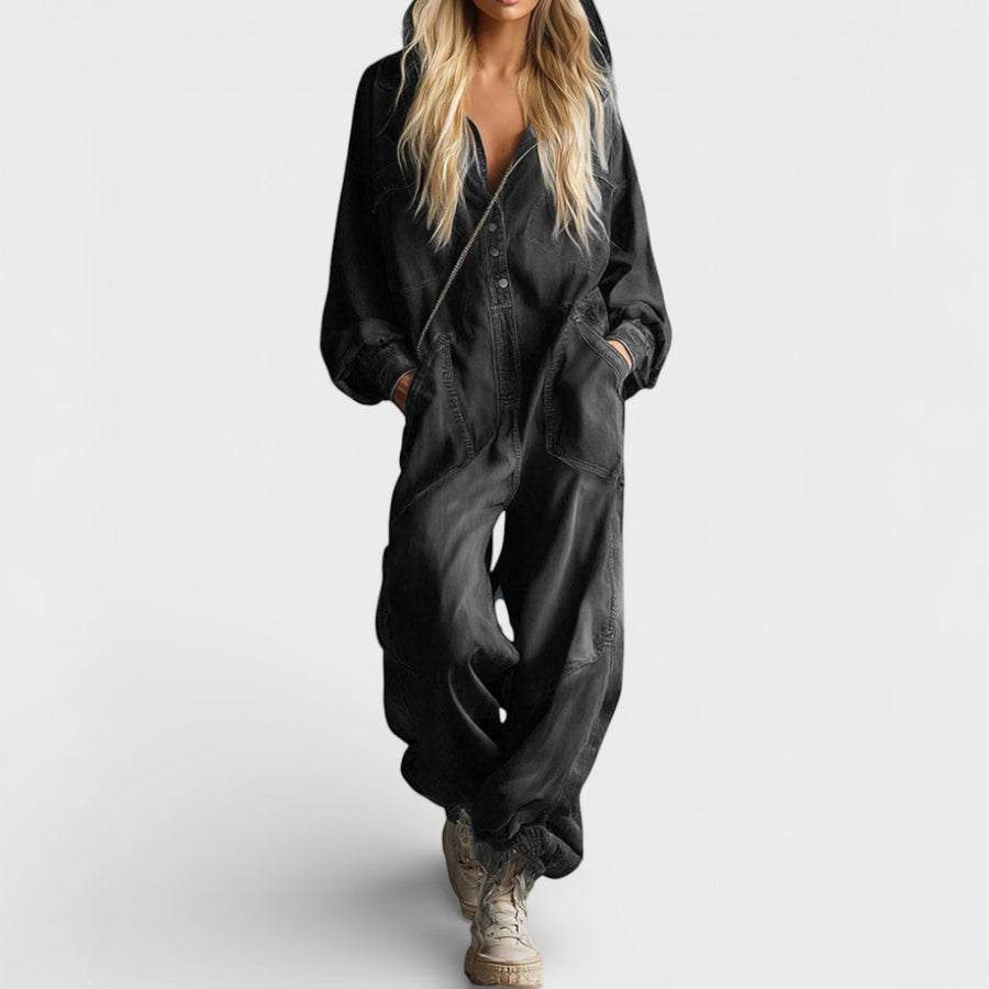 Emma - Denim Jumpsuit met Capuchon