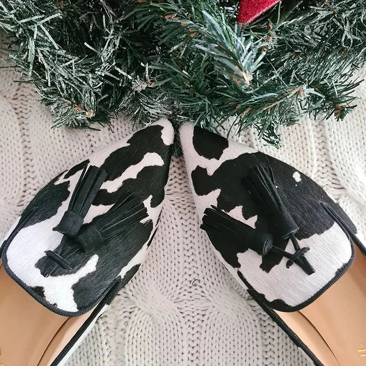 Koeprint Loafers met Kwastje