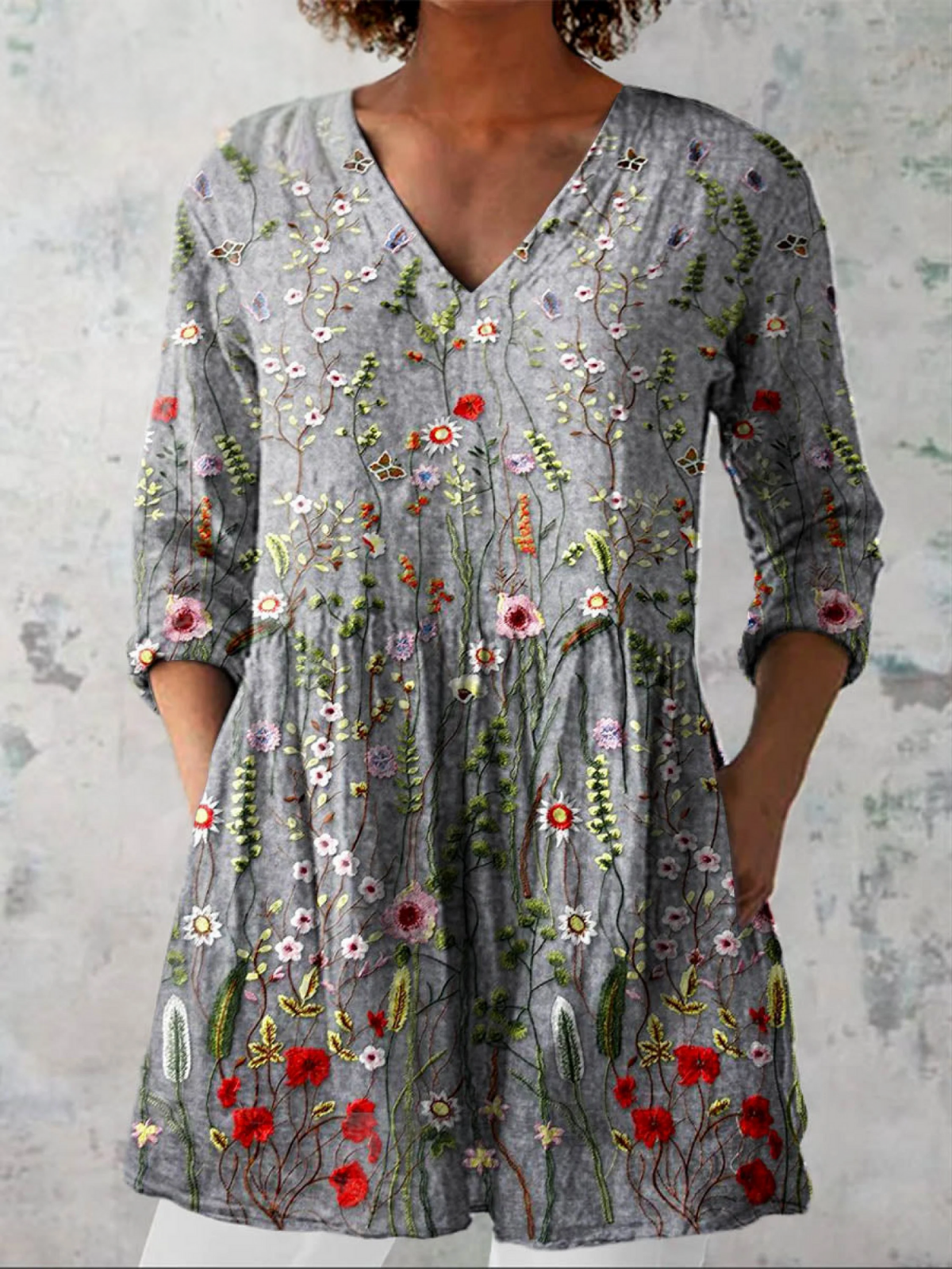 Lana | Lange V-hals blouse