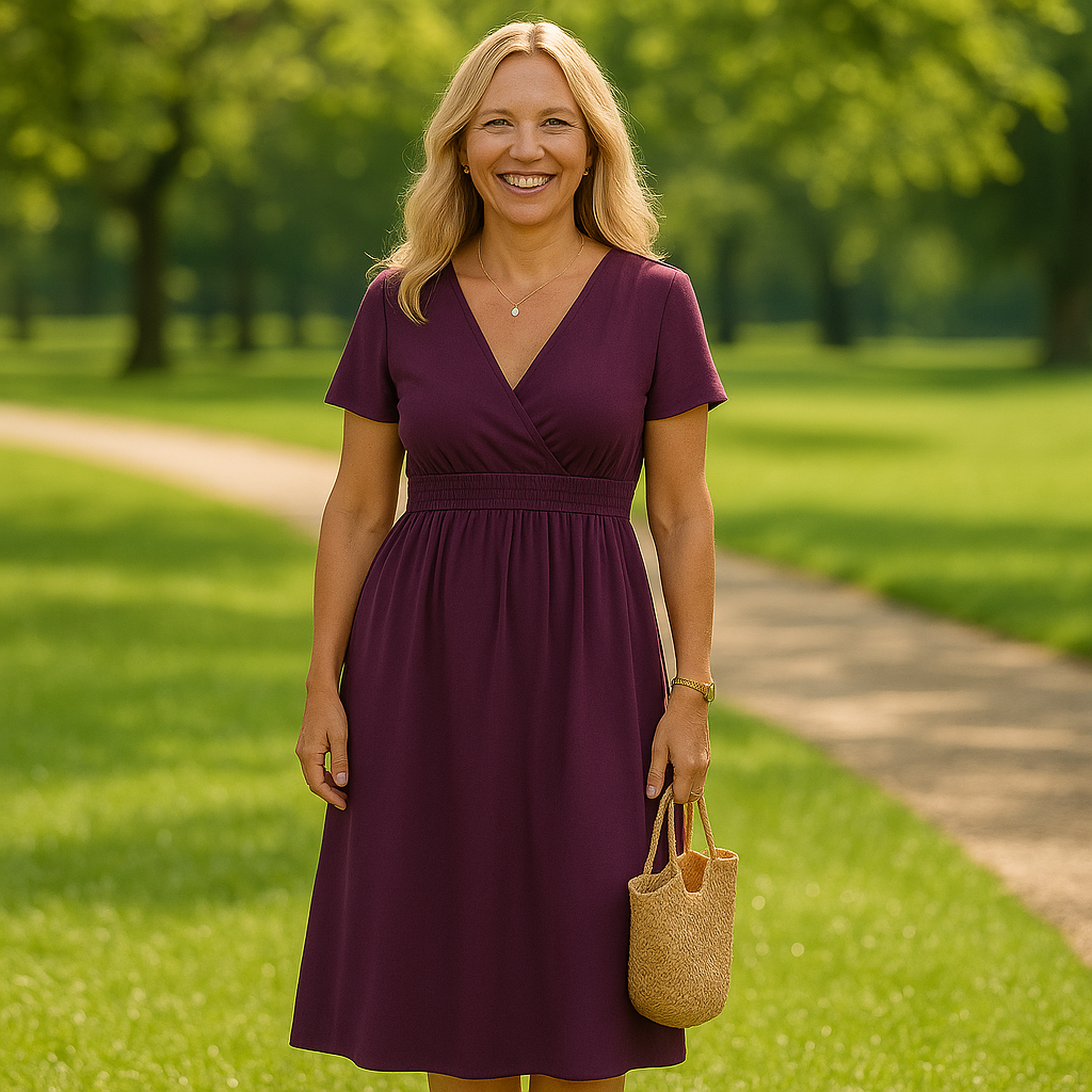 Marie - Flared Pleated Dress with Waist Detail