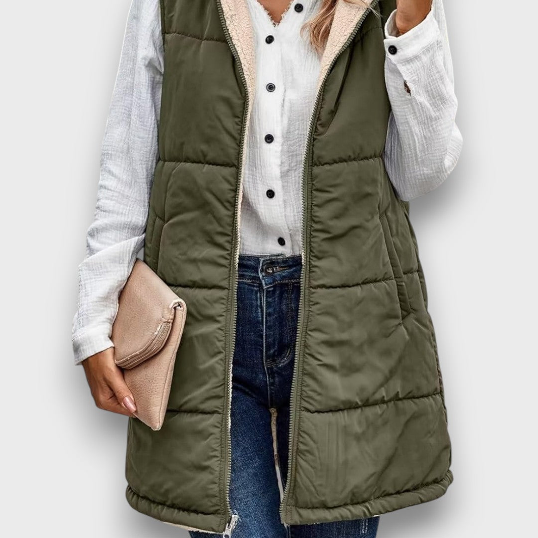 Becka – Reversible Fleece-lined Hooded Vest