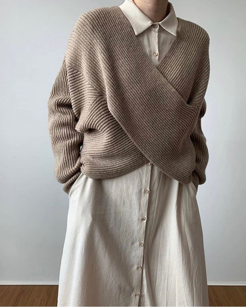Elegante kruisgebreide trui