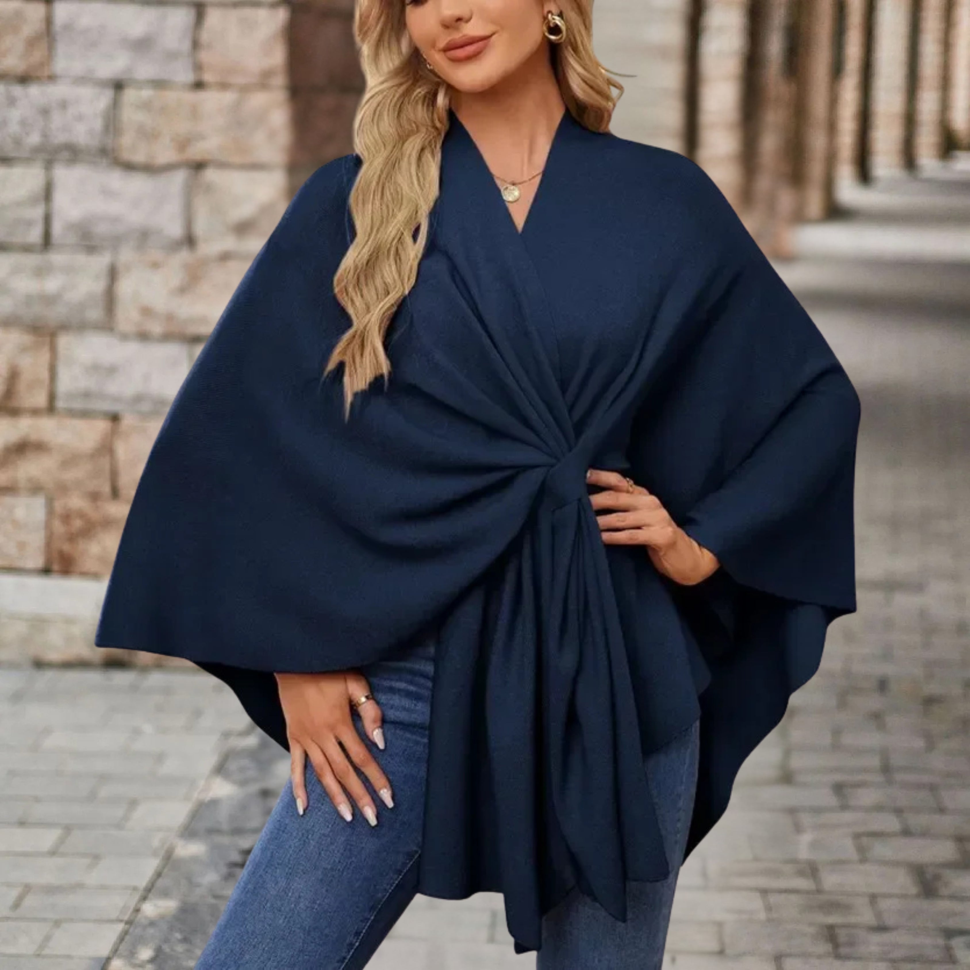 Alexis - Elegant Poncho Sweater