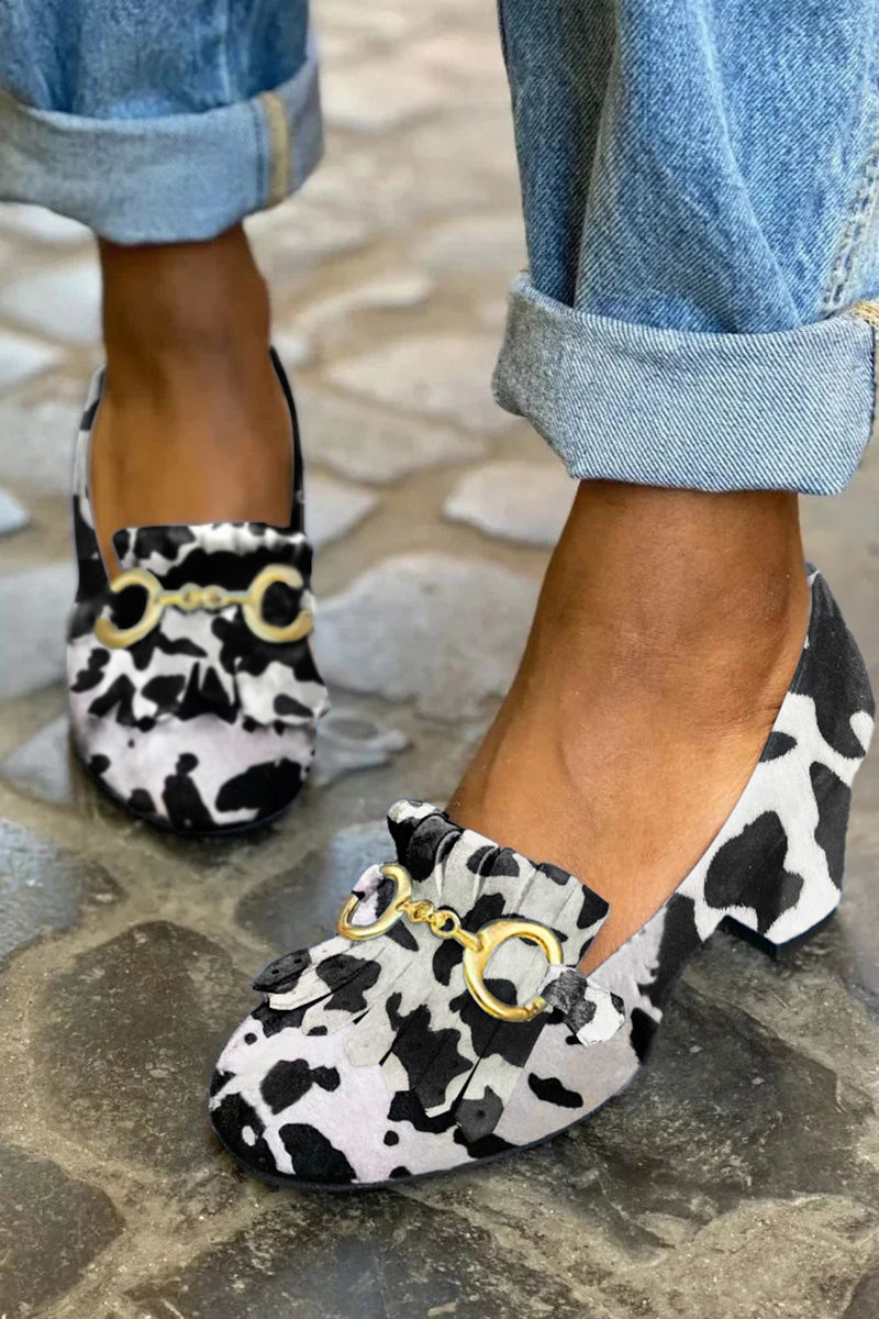 Pumps met Franjes en Gouden Gesp