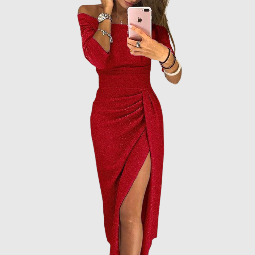 Elarienne | Chique vloeiende halter maxi-jurk