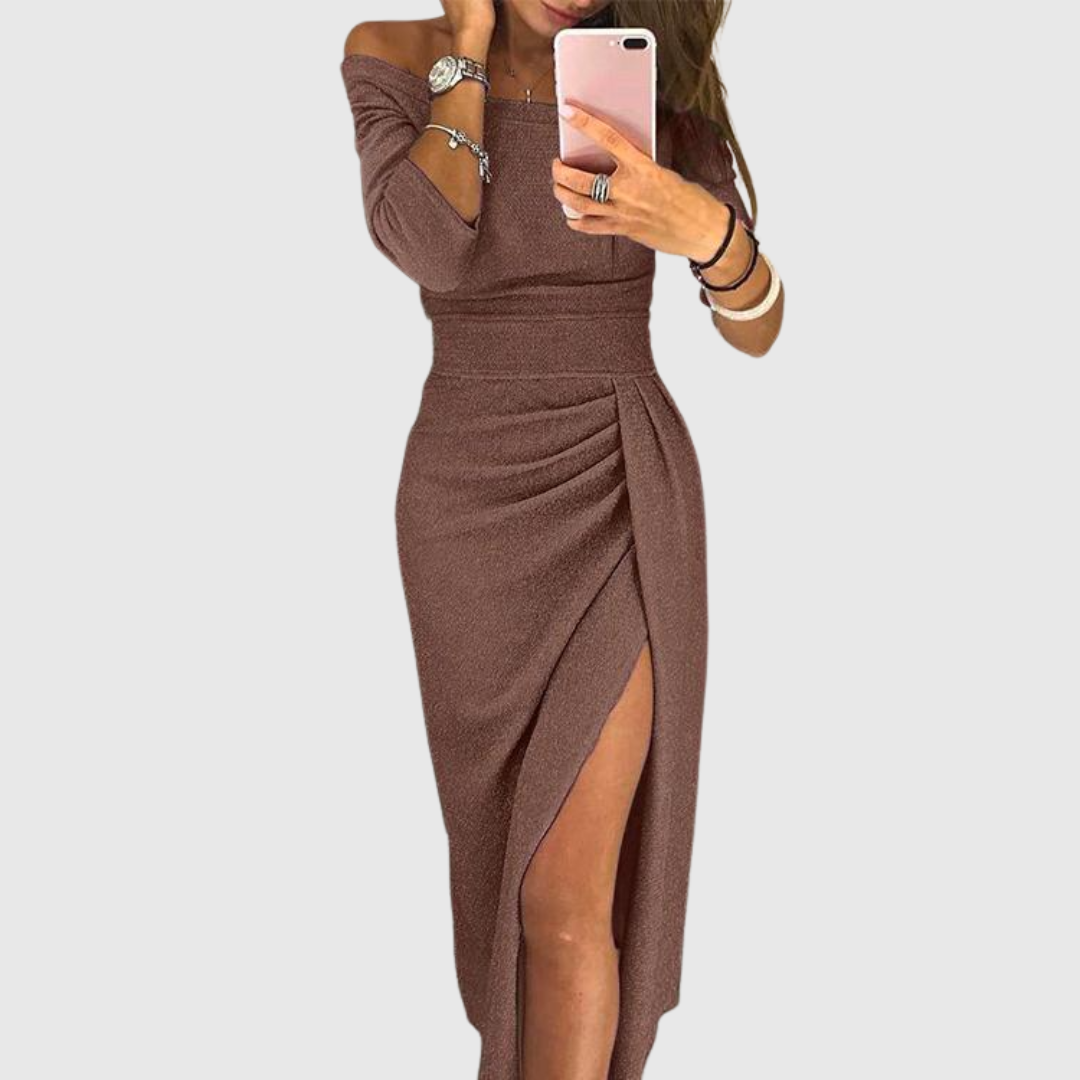 Elarienne | Chique vloeiende halter maxi-jurk