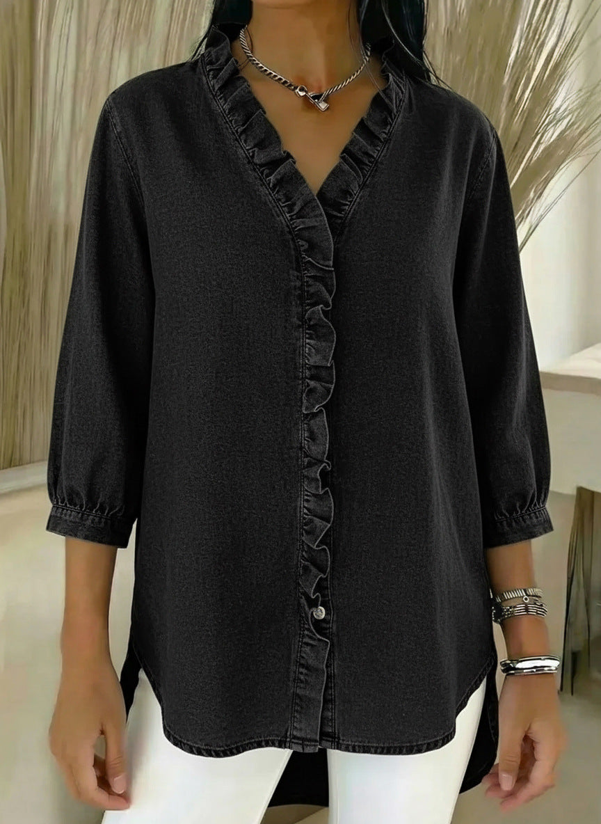 Margreet – Elegante Blouse met Volantdetails