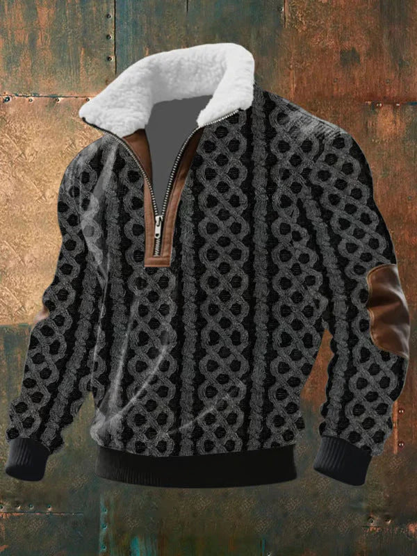 Daniel – Gebreide Quarter-Zip Trui met Gevoerde Kraag