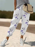 Sofie – Ademende Linnen Pantalon, Casual en Stijlvol (Lelies)