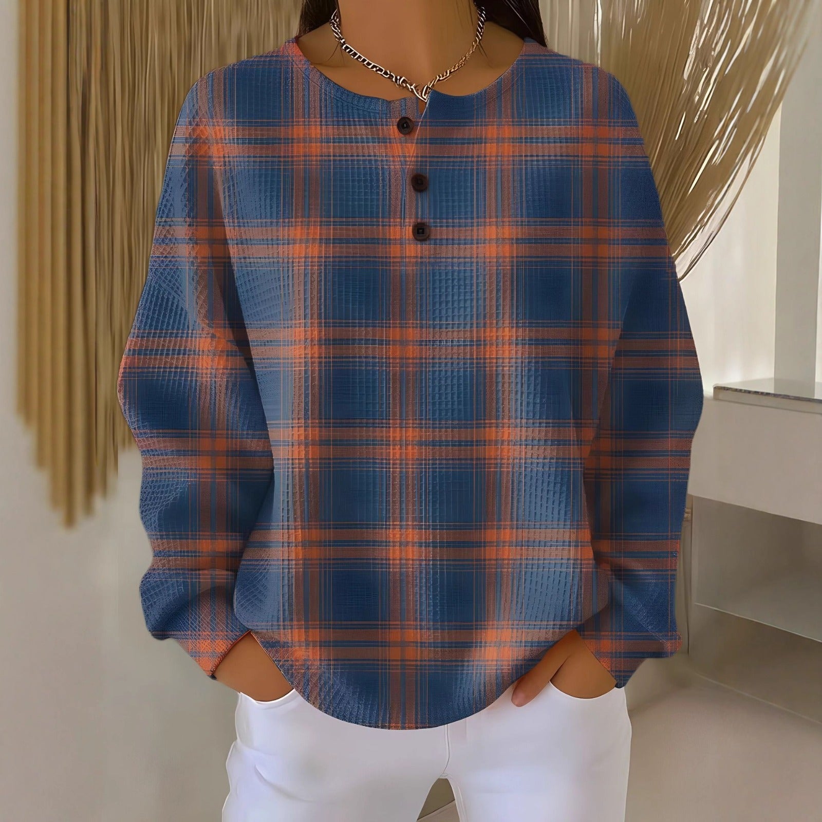 Susan - Cozy Waffle Knit Henley