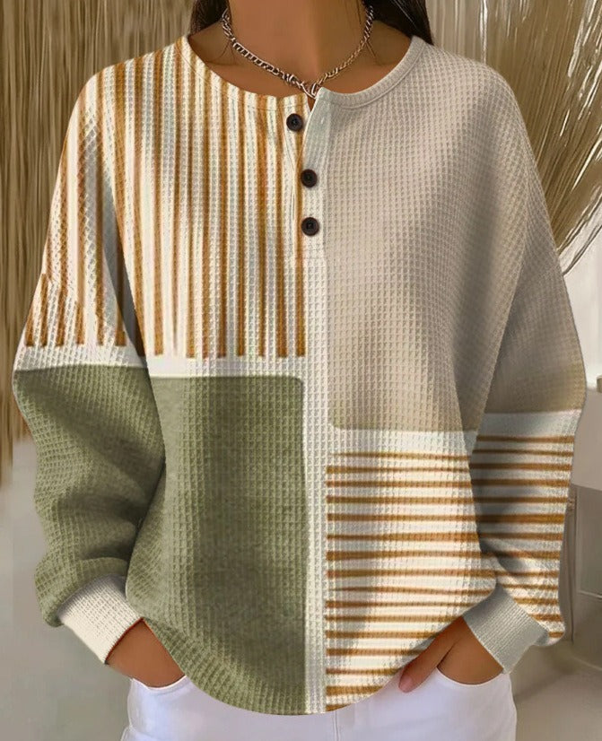 Susan - Cozy Waffle Knit Henley