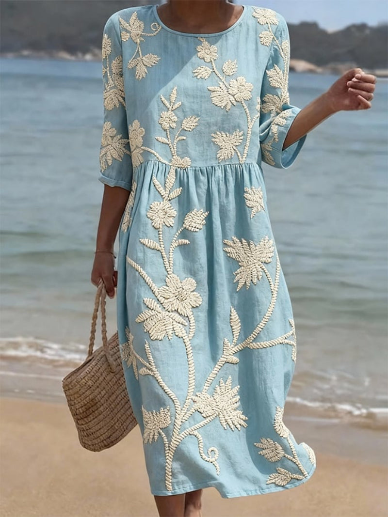 Camila – Geborduurde Vintage Jurk