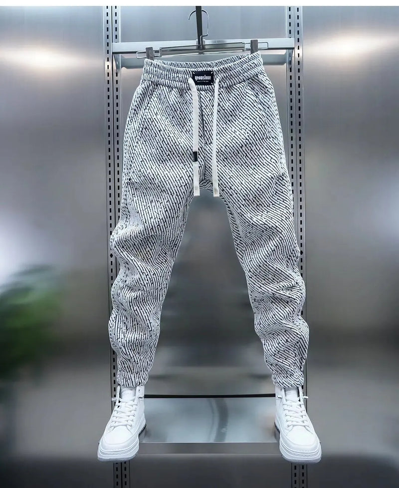 Mason - Geribde Casual Broek Met Trekkoord