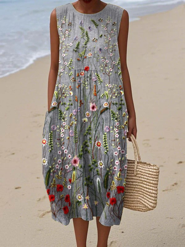 Cara Wildflower Midi-jurk