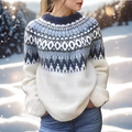 Elin – Wintertrui met Noors Patroon op de Schouders