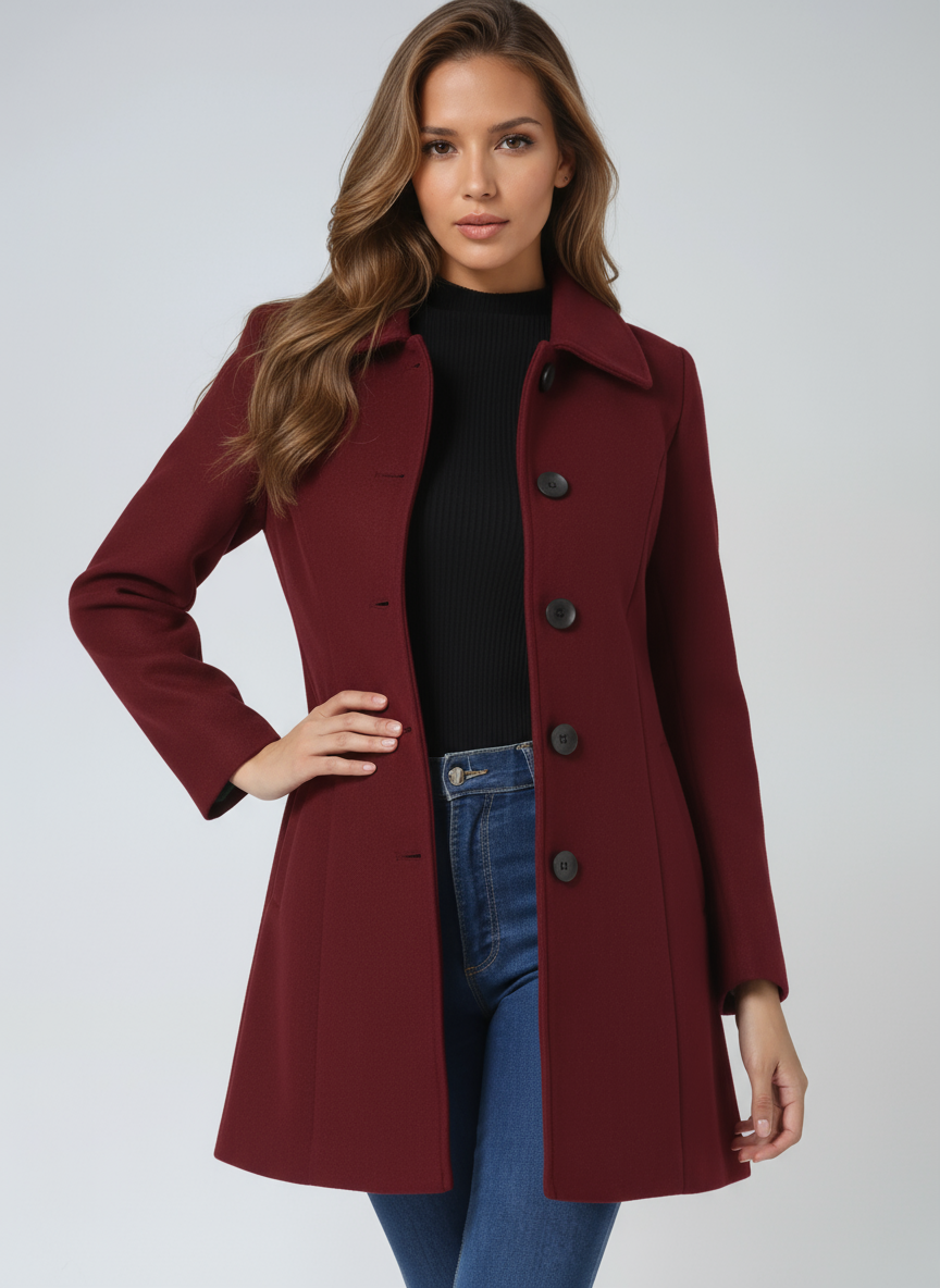 Aria - Women's Single Breasted Winter Trench Coat